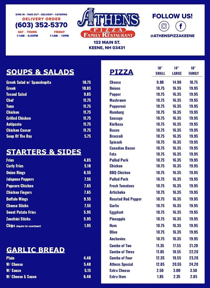 Athens Pizza & Family Restaurant Meatless