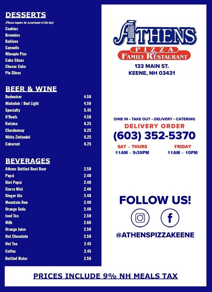 Athens Pizza & Family Restaurant Menu image 3